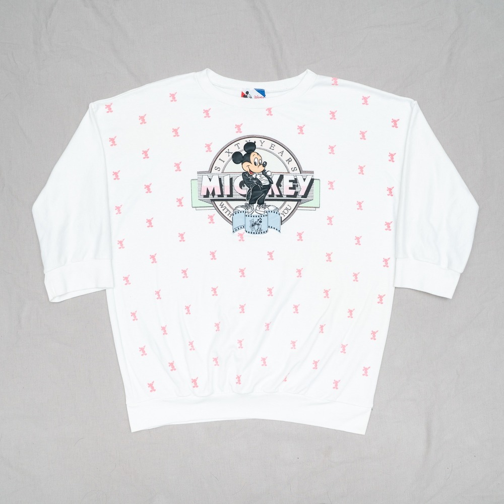 Vintage 80s Mickey Mouse 60 Year anniversary sweatshirt USA made L by pilgrim